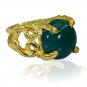 Riyo Green Onyx 18 Kt Y Gold Plating Ecclesiastical Ring Sz 6 Gprgon6-30057