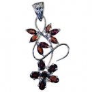 Riyo Garnet Semi Precious Silver Bangle Pendants L 2in Spgar-26126