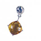 Riyo Citrine Argent Silver Jewellery Hip Hop Pendant L 1in Spcit-14026
