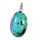 Riyo Turquoise Silver Jewellery Boutique Peacock Pendant L 1.5in Sptur-82014