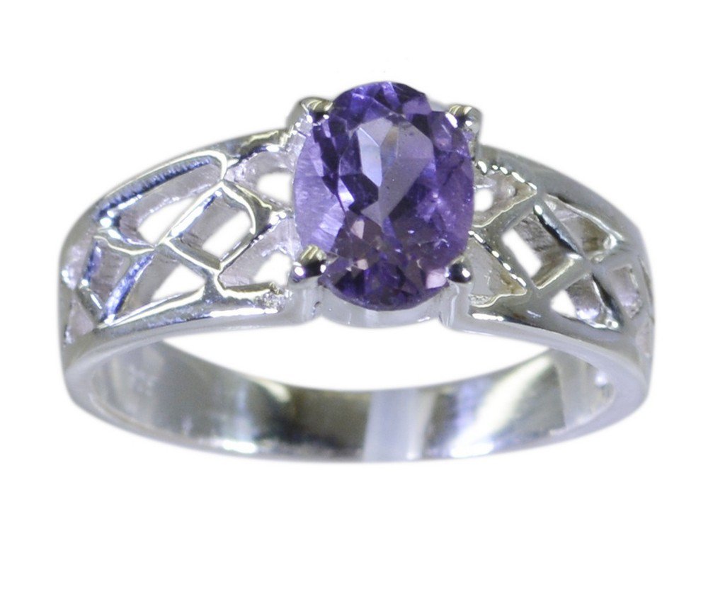 Riyo Purple 925 sterling silver Amethyst Ring flawless natural gemstone jewelry