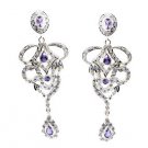 Riyo Purple Amethyst 925 Solid Sterling Silver Finishedwith Earring L 2.5in Seam