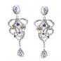 Riyo Purple Amethyst 925 Solid Sterling Silver Finishedwith Earring L 2.5in Seam