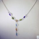 Riyo  Gemstone Friendship Jewelry Small Silver Necklace L 16in Snmul-52013