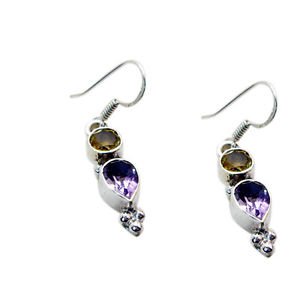 Riyo  Gemstone 925 Solid Silver Earrings L 1.5in Semul-52001