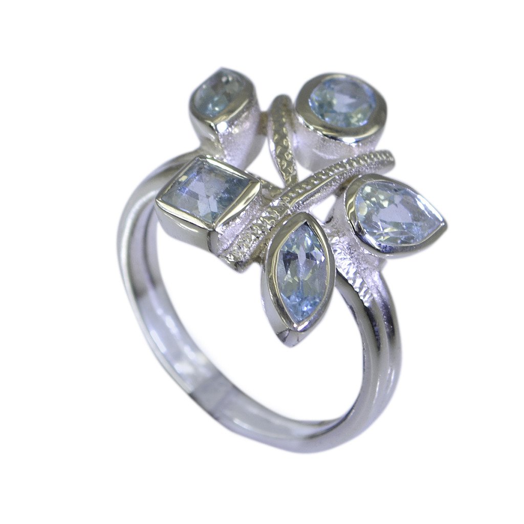 Riyo Blue Topaz Inexpensive Silver Jewelry Indian Sz 7 Srbto7-10033