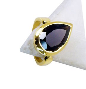 Smoky Quartz 18 Ct Y.G. Plated Class Ring