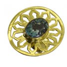 Riyo A Turquoise  18kt Gold Plated Antique Ring Gprtur95-82212