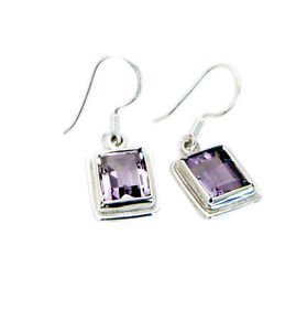 Riyo Amethyst Ethnic Silver Jewellery Gems Jewellery L 1.2in Seame-2036