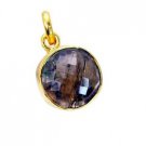 Riyogems Rutile Quartz 18.Kt Gold Plated Bridge Pendant L 1.5in Gppruq-70014