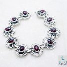 Riyo Garnet Beaten Jewellery Large Silver Cuff Bracelet L 7.5in Sbragar-26005