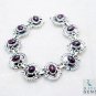 Riyo Garnet Beaten Jewellery Large Silver Cuff Bracelet L 7.5in Sbragar-26005