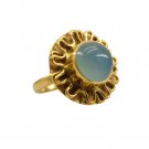 Riyo A Blue Chalcedony  18kt Gold Plated Sparkling Ring Gprbch65-8062
