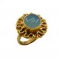 Riyo A Blue Chalcedony 18kt Gold Plated Sparkling Ring Gprbch65-8062