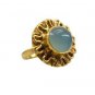 Riyo A Blue Chalcedony 18kt Gold Plated Sparkling Ring Gprbch65-8062