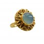 Riyo A Blue Chalcedony 18kt Gold Plated Sparkling Ring Gprbch65-8062