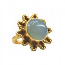 Riyo A Blue Chalcedony  18kt Gold Plated Sparkly Ring Gprbch65-8066