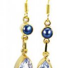 Riyogems Pearl Crystal Gold Plated India Ear Thread L 1.5in Gpemul-52050
