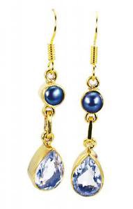 Riyogems Pearl Crystal Gold Plated India Ear Thread L 1.5in Gpemul-52050