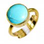 Riyo Turquoise 18 Ct Ygold Plated Wedding Ring Jewelry Sz 7 Gprtur7-82056