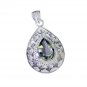 Riyo Green Amethyst Cool Silver Jewelry Crossover Pendant L 1.2in Spgam-28027
