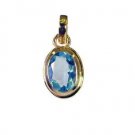 Riyogems Blue Topaz Cz Gold Plated India Door Knocker Pendant L 1in Gppbtcz-9201