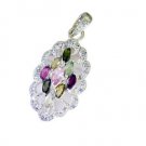 Riyo Tourmaline Silver Forest Jewelry Cocktail Pendant L 1.5in Sptou-84011
