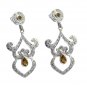 Riyo Golden Citrine 925 Solid Sterling Silver Pre Formed Earring L 1.5in Secit-1