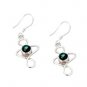 Riyo Malachite 92.5 Solid Silver Mother Earring L 1.5in Semal-48016