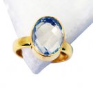 Riyo Green Amethyst 18kt Y Gold Plating Finger Armor Ring Sz 8 Gprgam8-28058