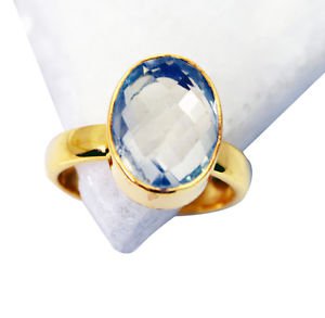 Riyo Green Amethyst 18kt Y Gold Plating Finger Armor Ring Sz 8 Gprgam8-28058