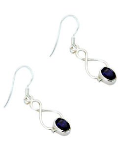 Riyo Lapis Lazuli Victorian Silver Jewelry Ear Hook Earrings L 1.5in Sella-44015