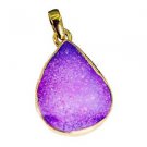 Riyogems Druzy Drusy 18-Kt Gold Platings Dress Pendants L 1.7in Gppdru-24003