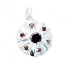 Riyo Garnet Fair Trade Silver Jewellery Simple Pendant L 0.7in Spgar-26021