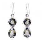 Riyo Green Amethyst Silver Jewelry 925 Chandelier Earrings L 1.5in Segam-28003