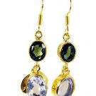 Riyogems Emerlad Cz Crystal 18 Ct Y.G. Plated Valentine Earring L 1.5in Gpemul-5