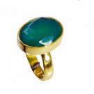 Riyo Green Onyx 18k Y Gold Plate Thumb Ring Sz 8 Gprgon8-30071
