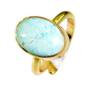 Riyo Turquoise Fine Gold Plated Nice Ring Sz 6.5 Gprtur6.5-82037