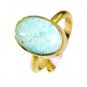 Riyo Turquoise Fine Gold Plated Nice Ring Sz 6.5 Gprtur6.5-82037