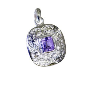 Riyo Amethyst Silver Jewelry India Cuff Pendant L 1.5in Spame-2096