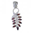 Riyo Garnet Recycled Silver Jewelry Cinderella Pendant L 1.7in Spgar-26124