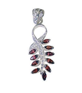 Riyo Garnet Recycled Silver Jewelry Cinderella Pendant L 1.7in Spgar-26124