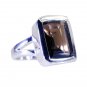 Riyo Smoky Quartz Solid Silver Jewelry Engraved Silver Ring Sz 7 Srsqu7-76034