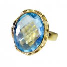 Riyo Blue Topaz Cz 18 Kt Gold Platings Posie Ring Sz 7.5 Gprbtcz7.5-92066