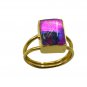 Riyo  Dichroic Glass  18kt Gold Plated Individualist Ring Gprdgl80-22013