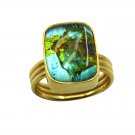 Riyo  Dichroic Glass  18kt Gold Plated Handmade Ring Gprdgl70-22045