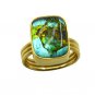 Riyo Dichroic Glass 18kt Gold Plated Handmade Ring Gprdgl70-22045