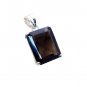 Riyo Smoky Quartz Real Silver Jewellery Hip Hop Pendant L 1in Spsqu-76002