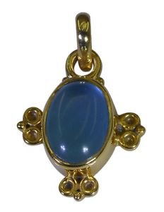 Riyo Blue  Gold Plated Blue Topaz CZ Pendant fine jewelry craft store GPPBTCZ-92