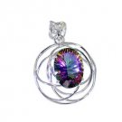 Riyo Mystic Quartz Silver Jewelry Shops Hammered Silver Pendant L 2.5in Spmqu-54